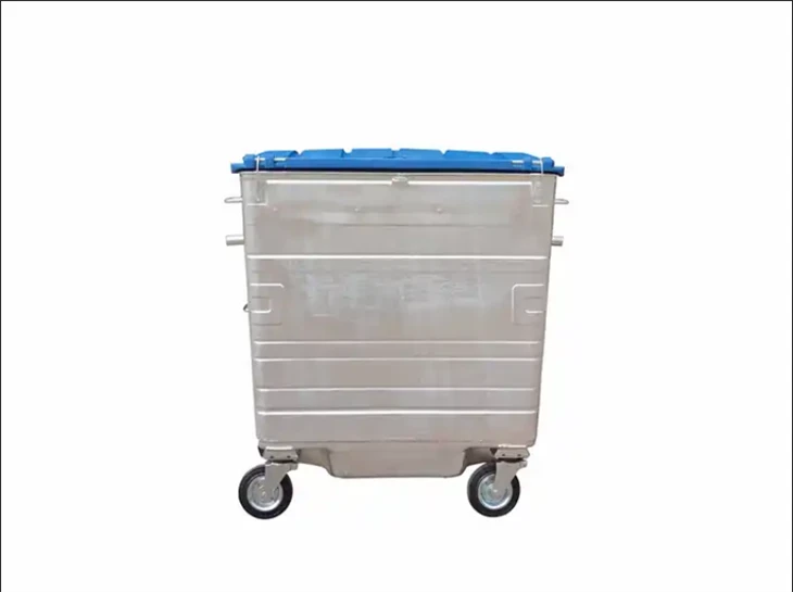 Galvanized Steel Round Trash Can With Lid